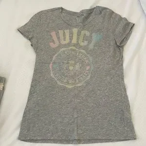 Juicy Couture | Tops | Juicy Couture Gray T Shirt With Front